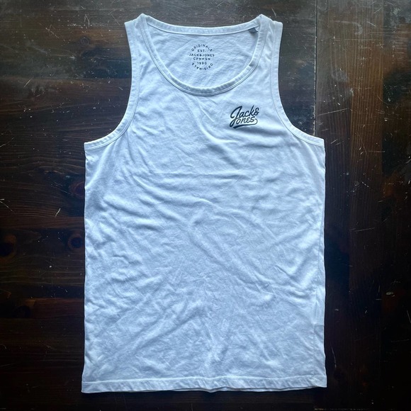 **FREE if added to any size bundle** Jack & Jones White Tank Top UK M - Picture 1 of 3